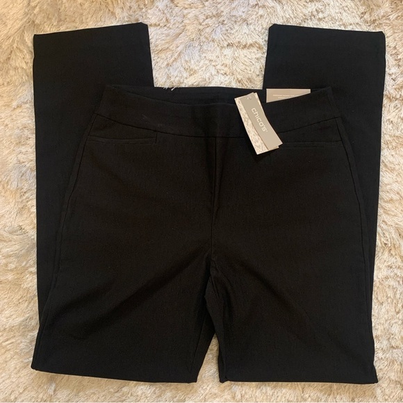 Chicos 1 Reg pant, black. Rayon/nylon/spandex. Lovely fabric! Straight leg style - Picture 3 of 6